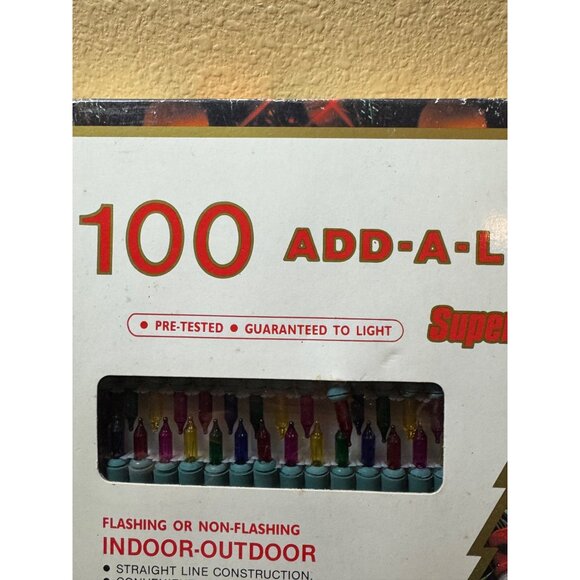 Vintage 100 Add-A-Lites Super Bright Indoor/Outdoor Christmas Lights New - Picture 3 of 7